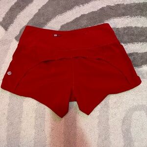 lululemon athletica Vibrant Red Athletic Shorts